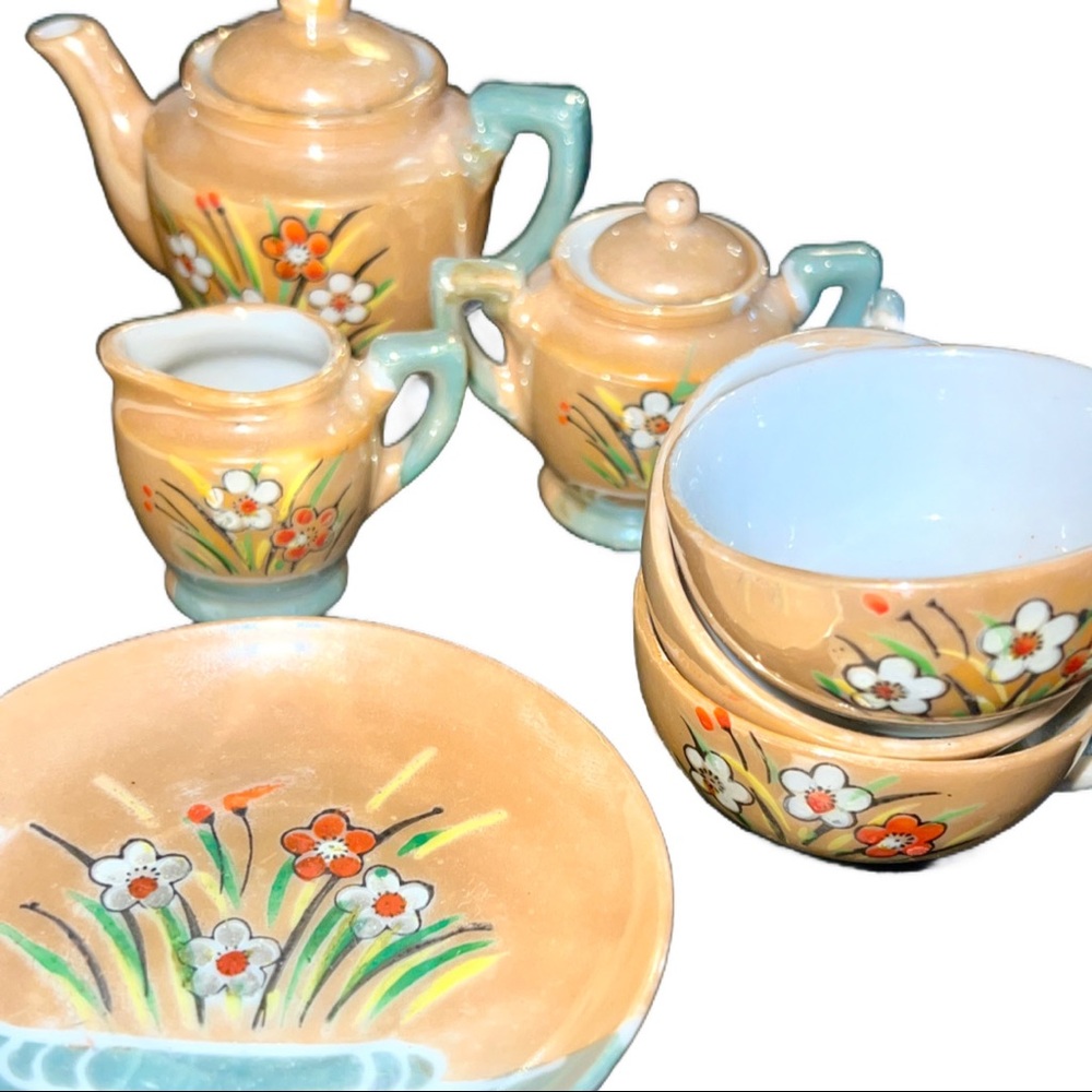 Vintage Japanese Mini 9 Piece Tea Set - Picture 2 of 11
